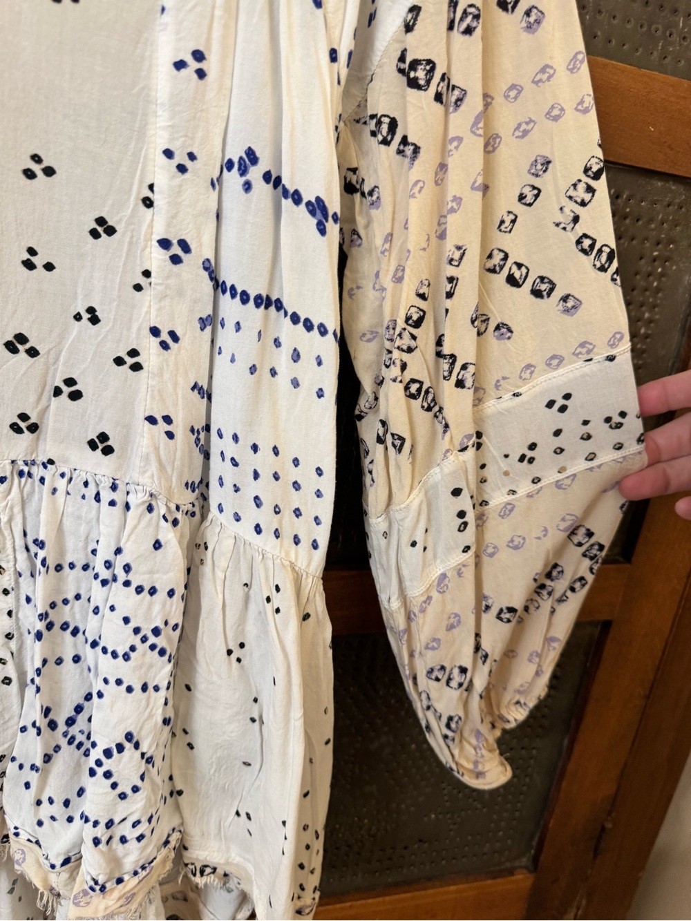 Anthropologie Free People Shibori Tunic Top Ivory XS - Picture 5 of 10